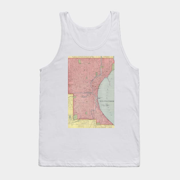 Vintage Map of Milwaukee Wisconsin (1903) Tank Top by Bravuramedia